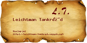 Leichtman Tankréd névjegykártya